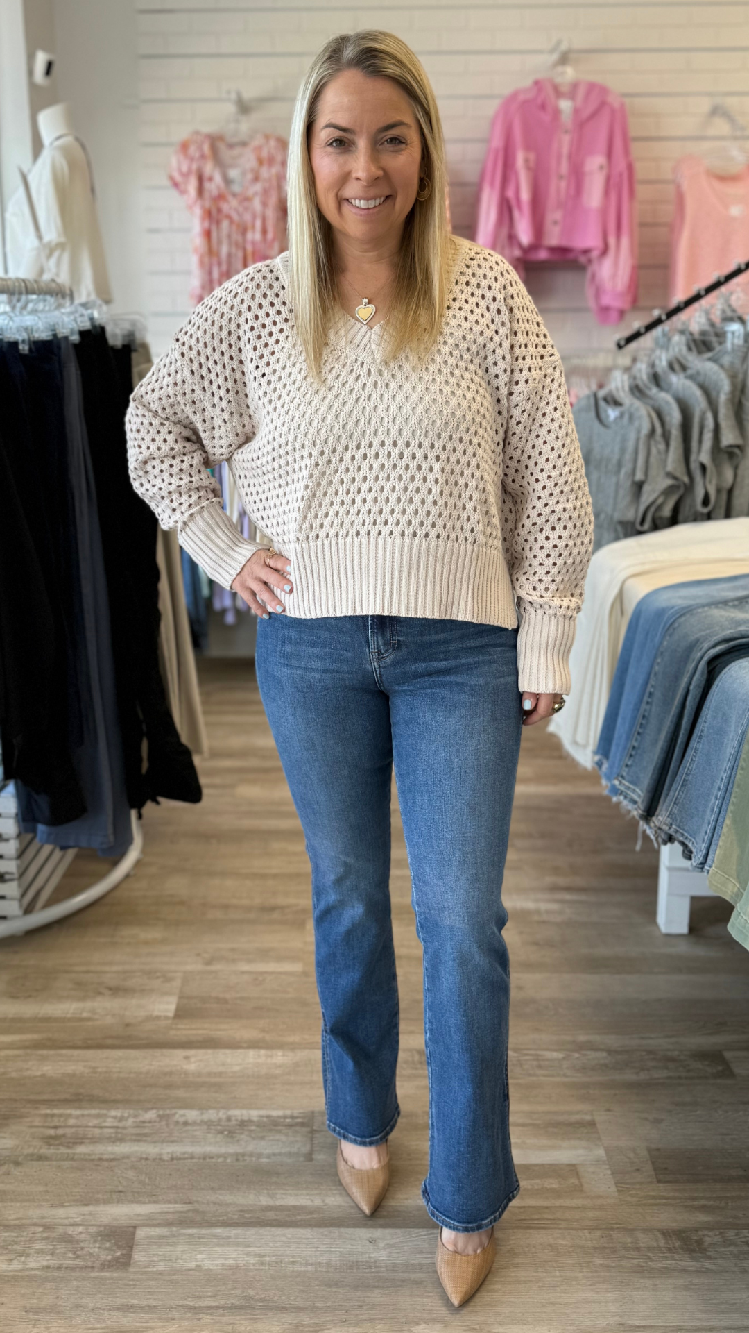 RYAN High Rise Dark Wash Clean Side Slit Bootcut Jeans