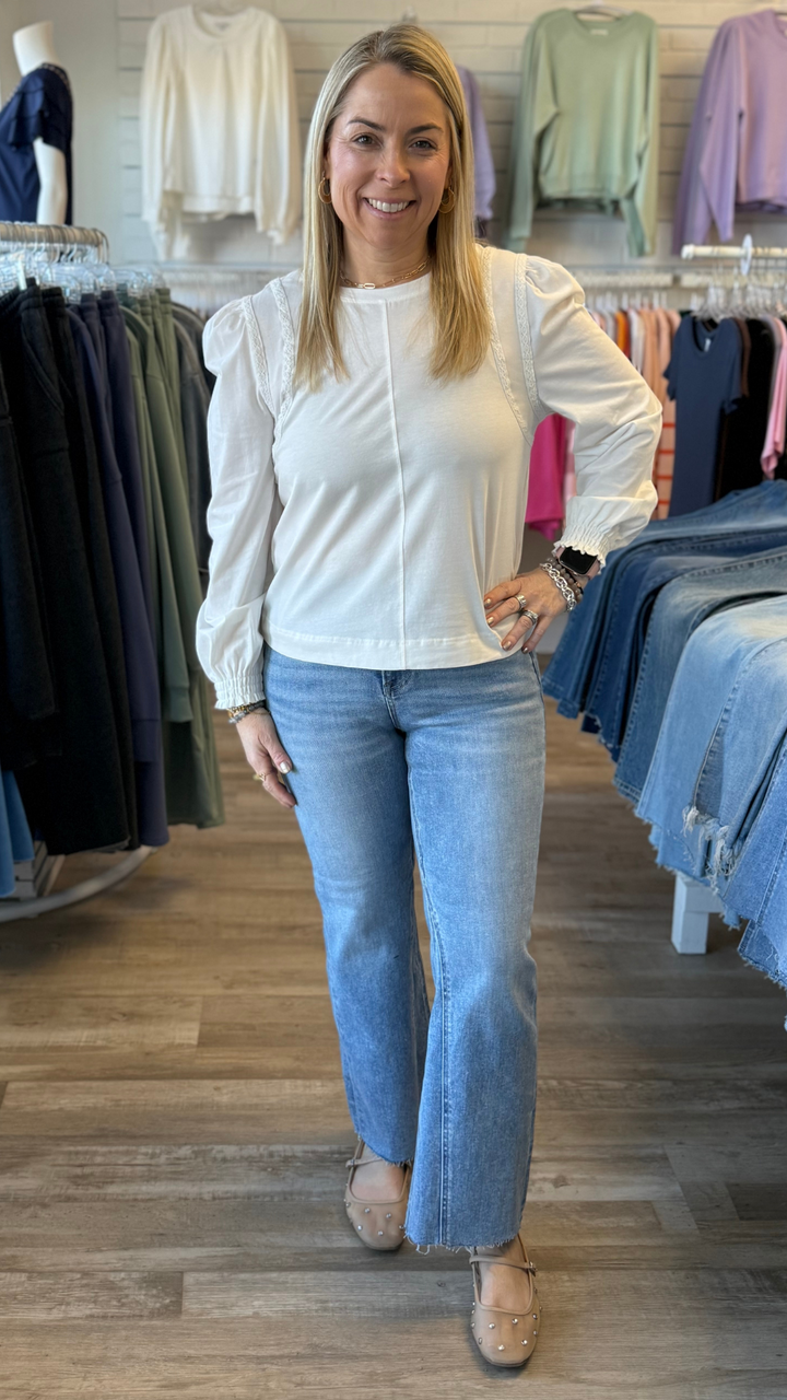 Lace Detail Long Sleeve Top