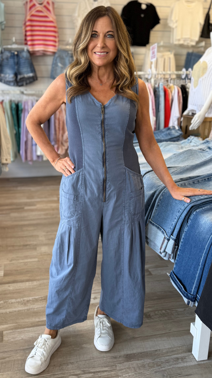 Hypnotic Pigment Macgowan Linen Cargo Tank Jumpsuit