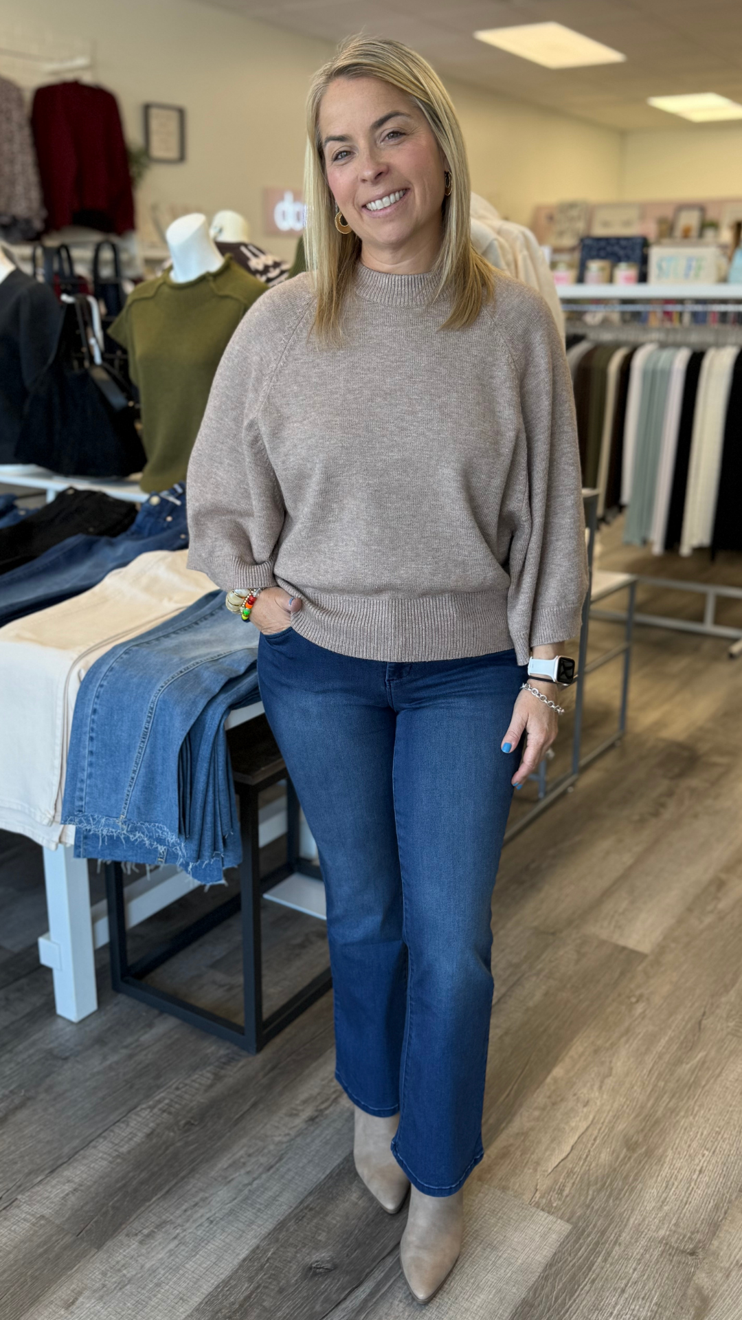 Mid Rise Dark Wash Petite Better Butter Slim Boot Jeans