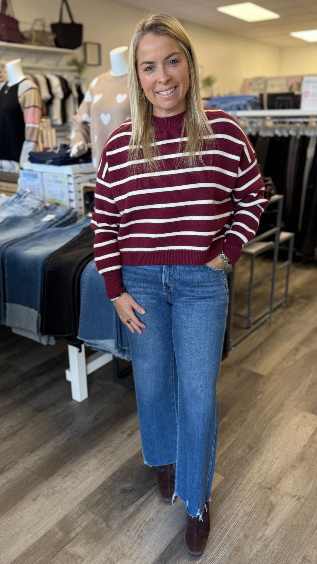 High Rise Medium Wash Raw Hem Vintage Flare Jeans