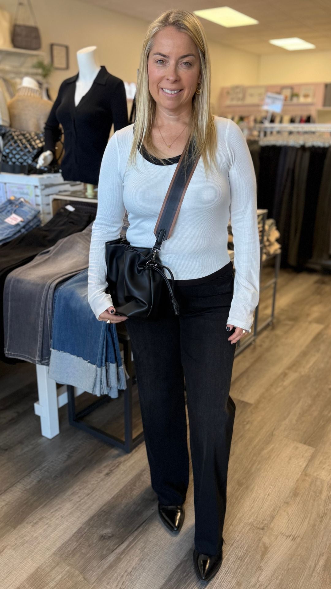 Mid Rise Washed Black Slim Palazzo Jeans