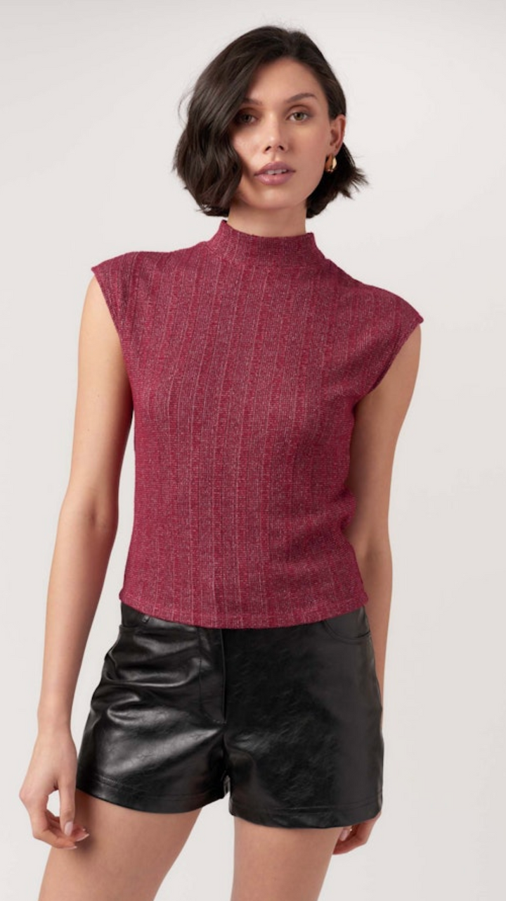 Could Be Us Mock Neck Sweater Rib Tee