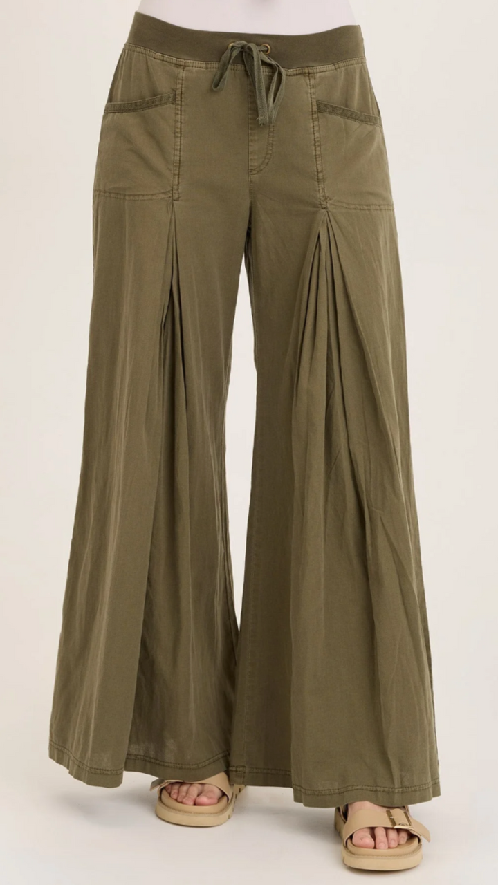 Kombu Pigment Zorba Linen Ultra Wide Leg Pants