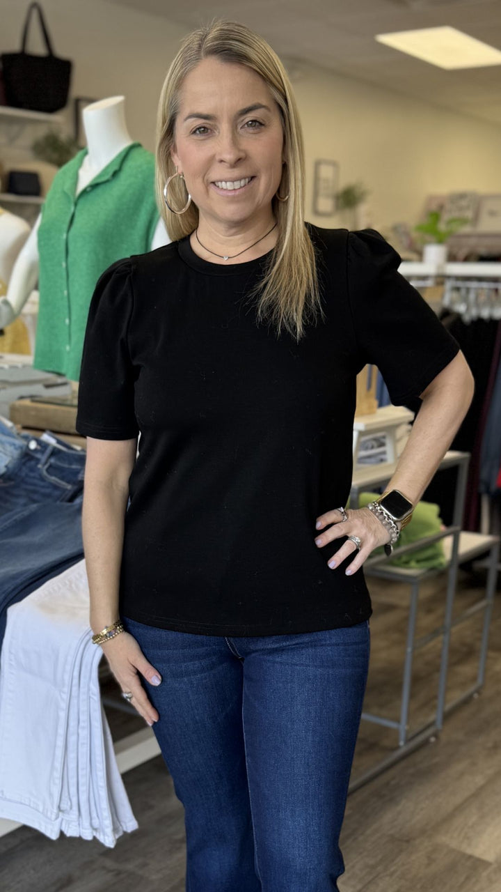 Black Open Heart Tee