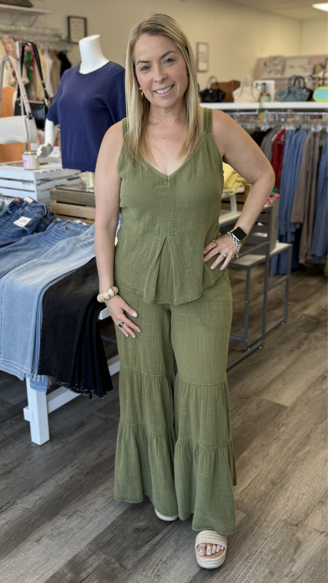 Lando Gauze Tiered Bottom Pants