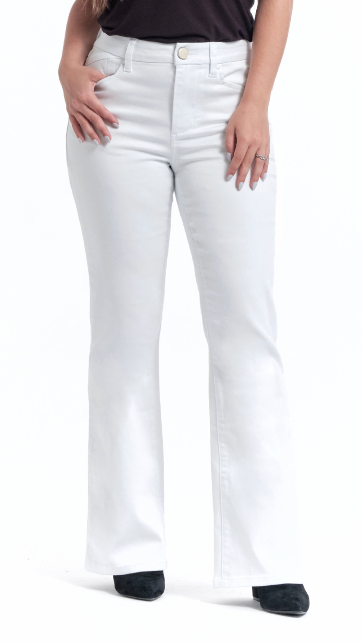 Mid Rise White Better Butter Slim Boot Full Length Jeans