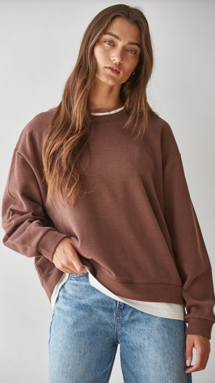 Chocolate Double Layer Pullover Top
