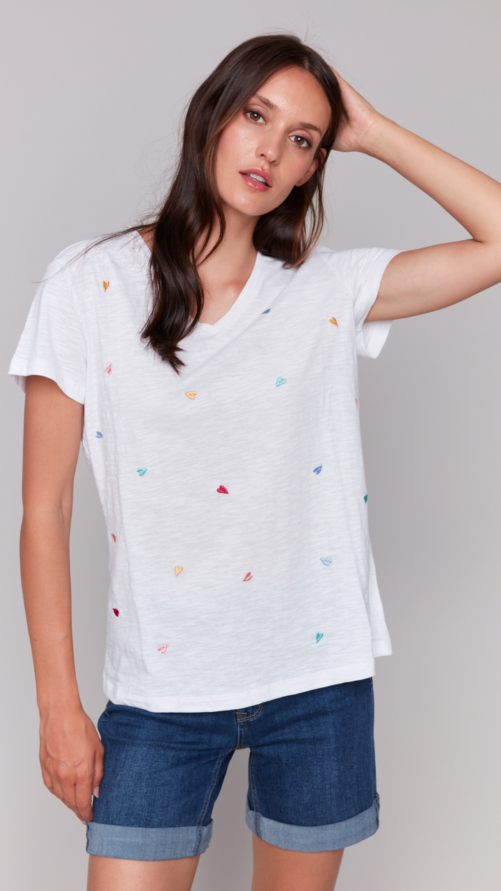 Embroidered Heart Tee