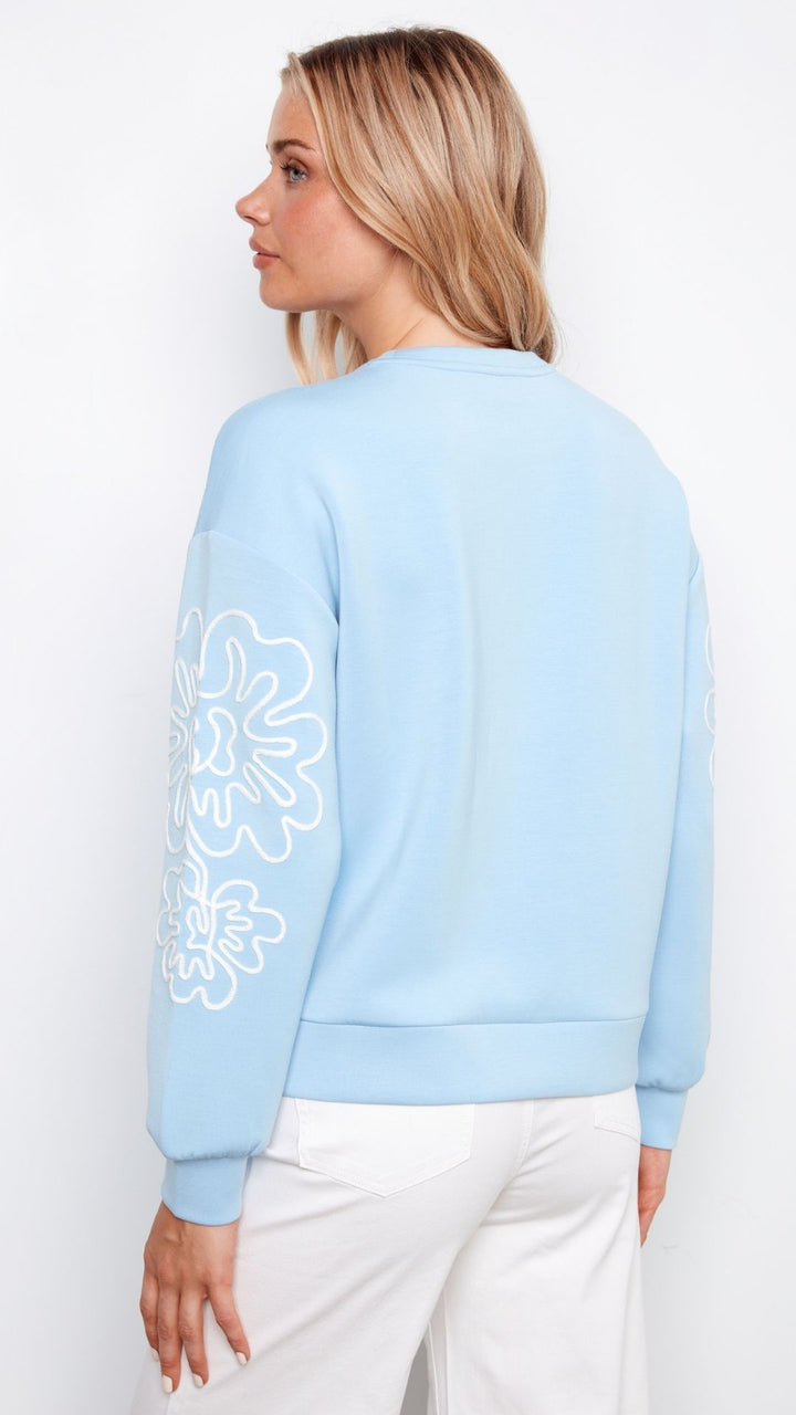 Scuba Long Sleeve Top With Soutache Detail