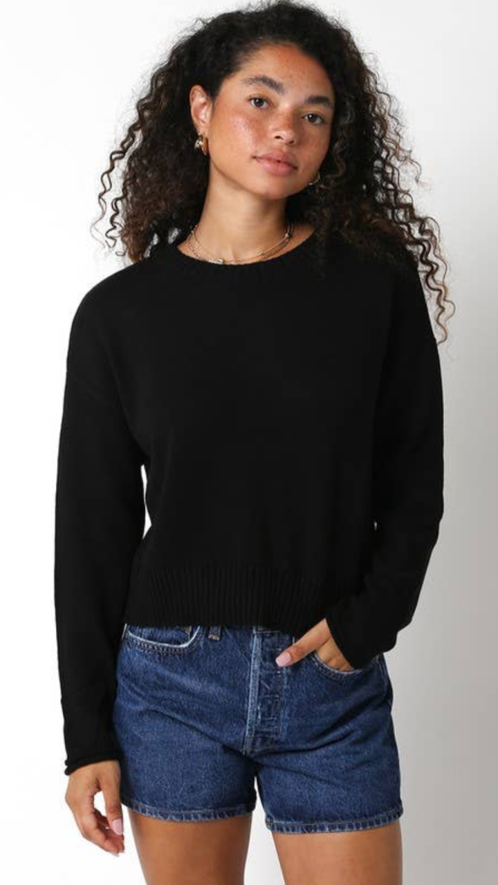 Black Cotton Sweater