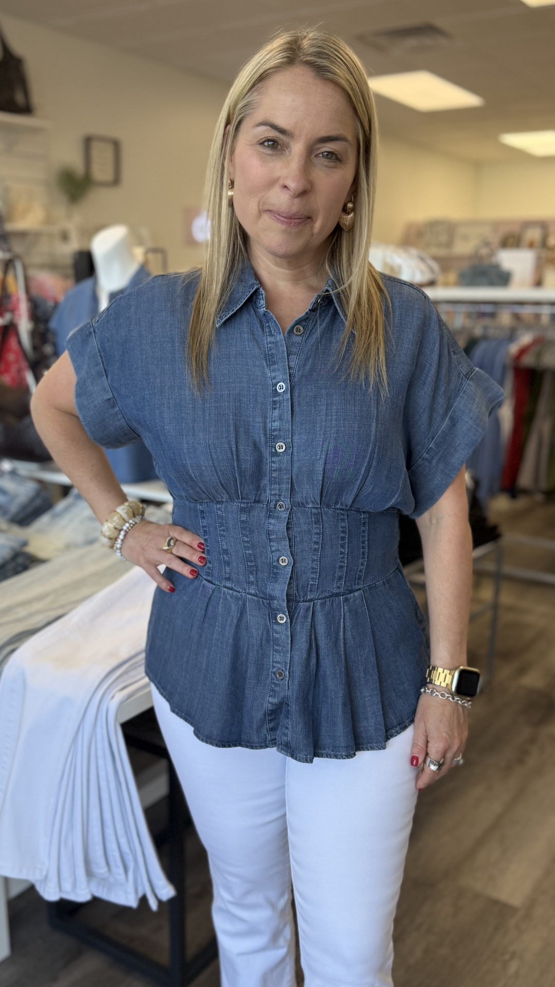 Tencel Peplum Top