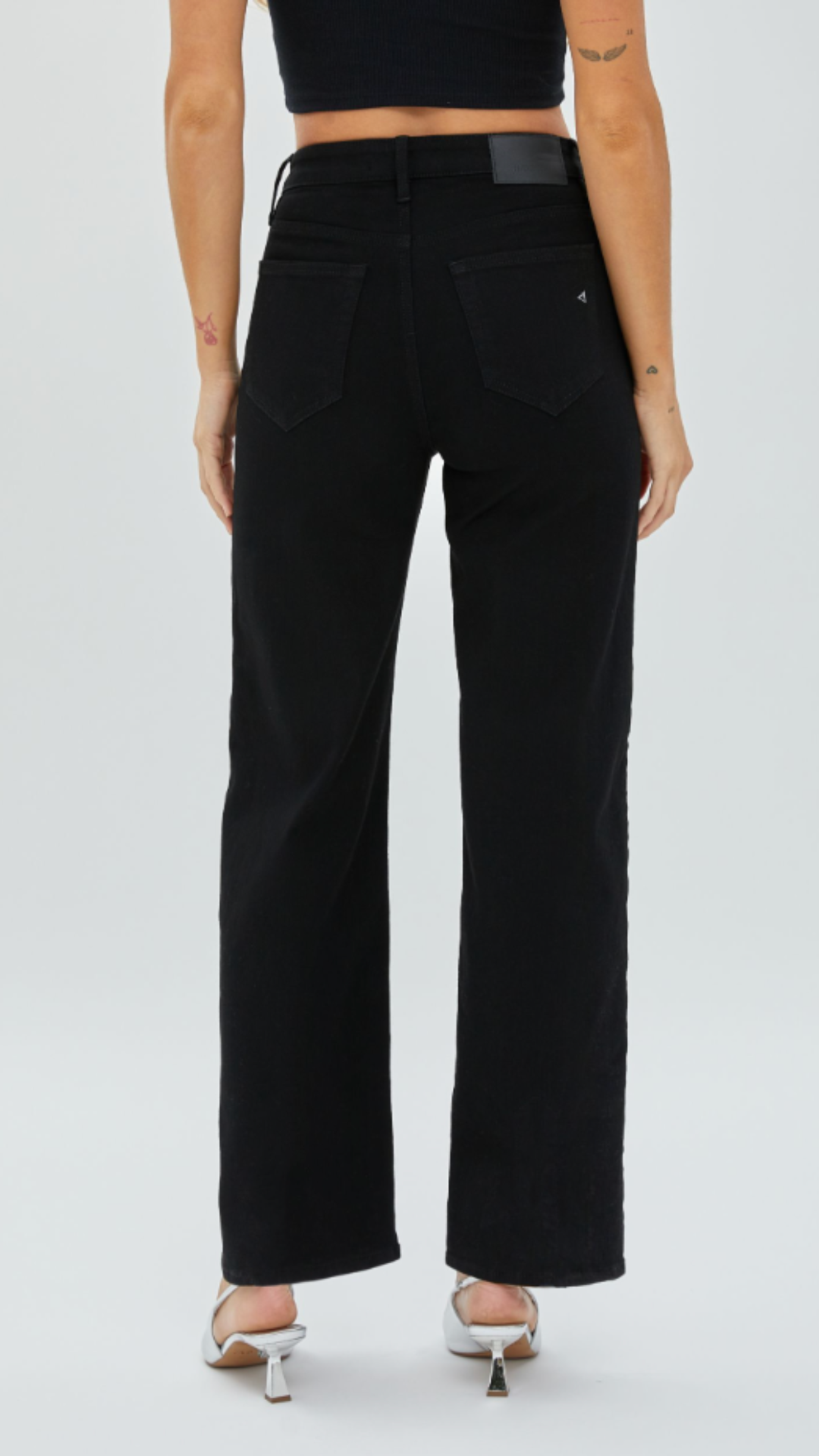 TRACEY High Rise Jet Black Straight Jeans