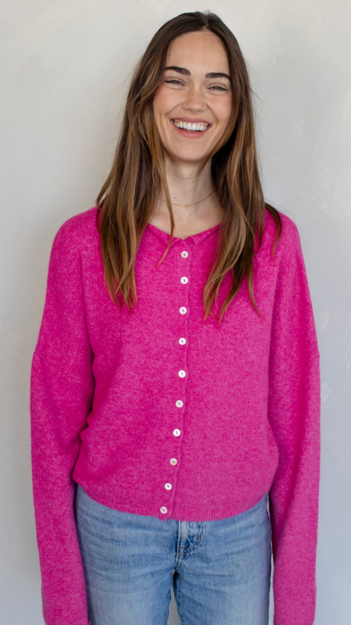 Fuchsia Main Character Sweater Cardigan