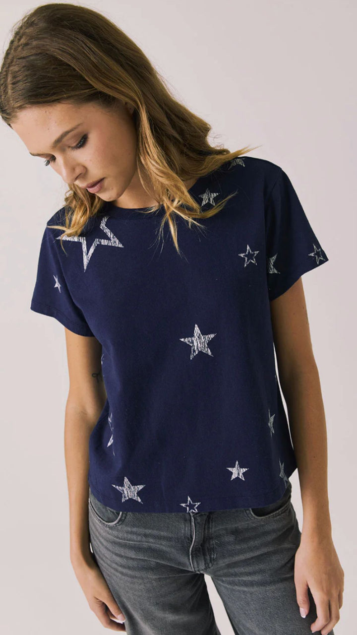 All Over Distressed Stars Tee