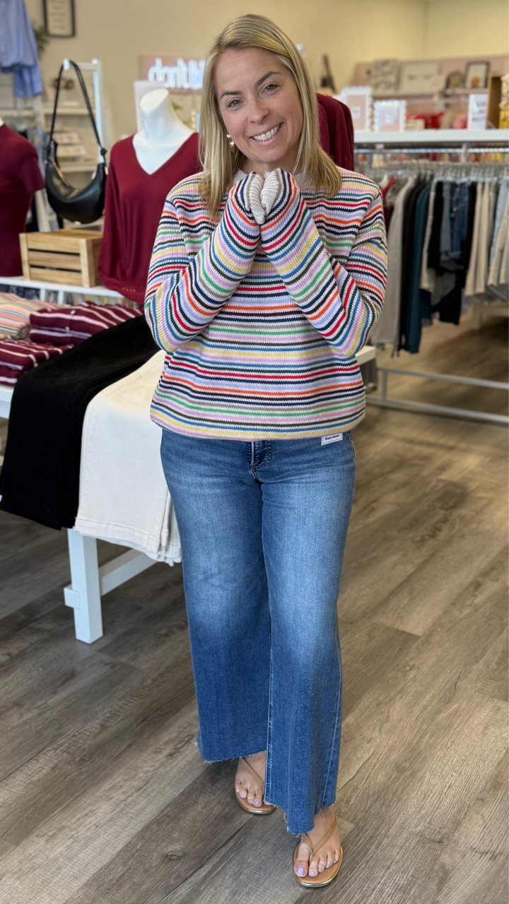 Multi Color Striped Pullover Sweater