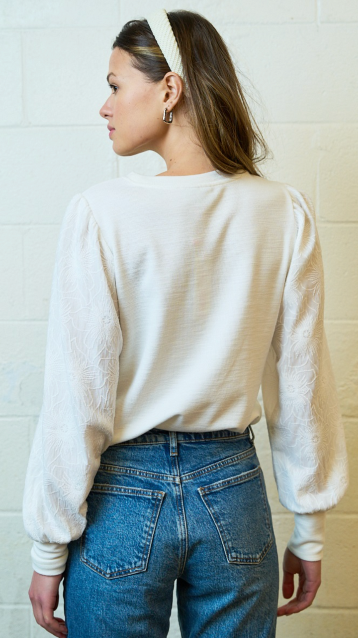 Floral Textured Long Sleeve