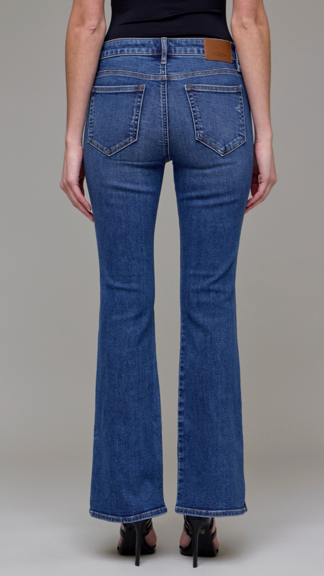 RYAN High Rise Dark Wash Clean Side Slit Bootcut Jeans