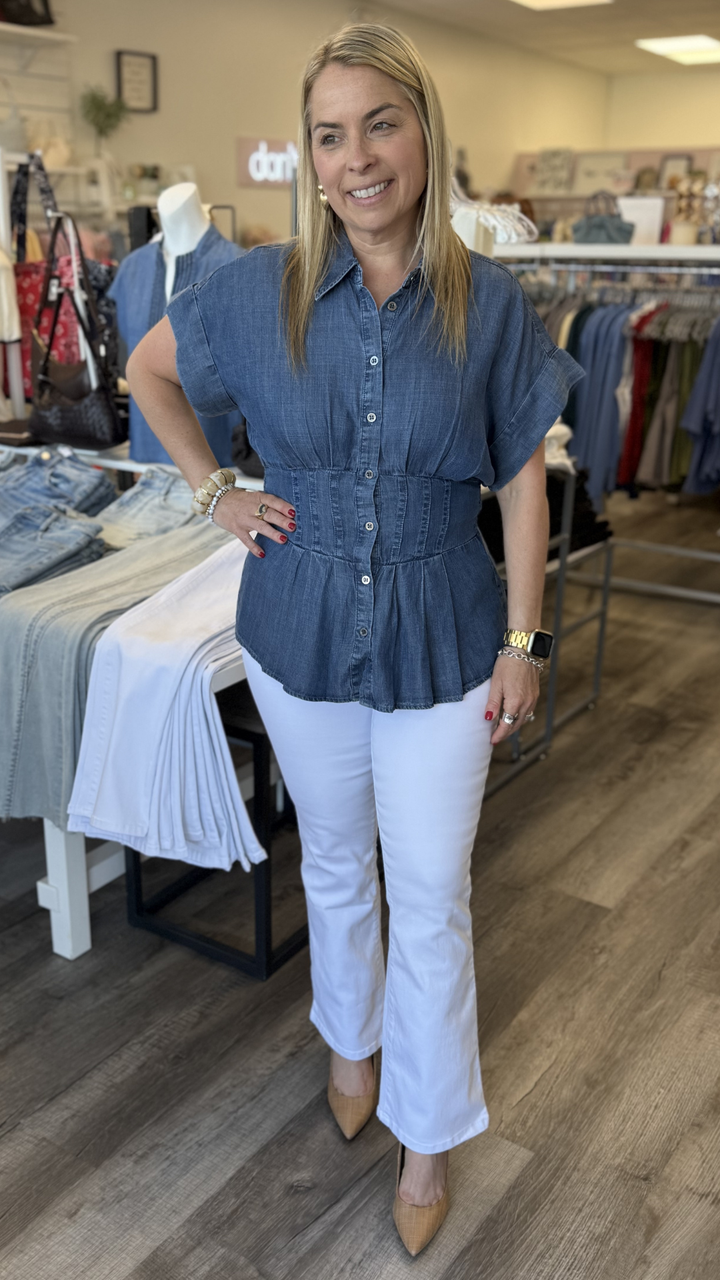 Tencel Peplum Top
