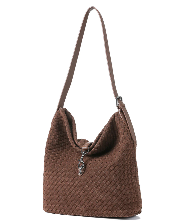 Sandy Woven Chocolate Shoulder Bag