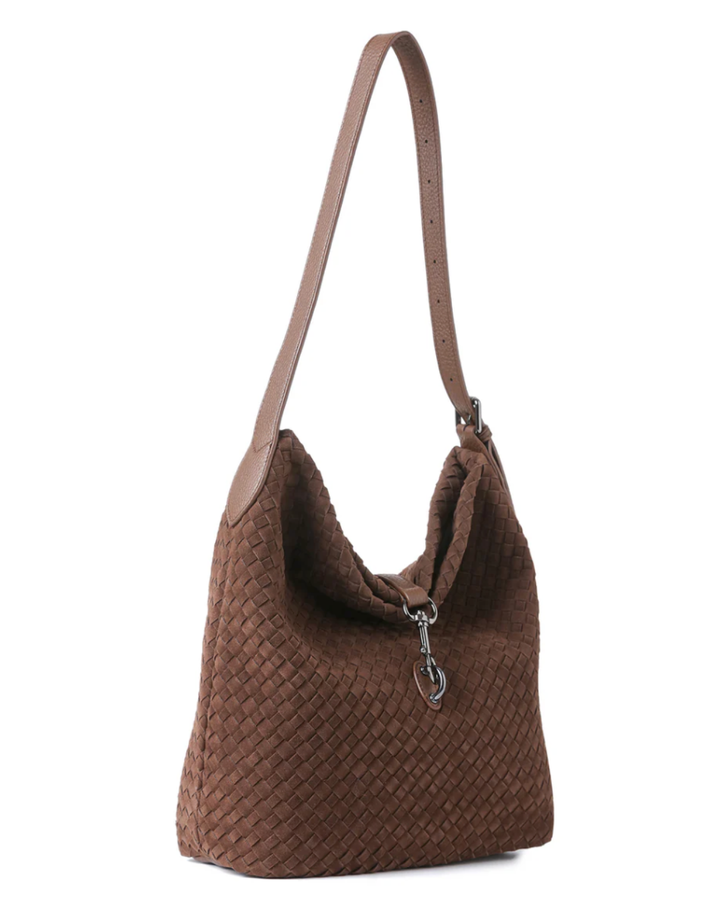 Sandy Woven Chocolate Shoulder Bag