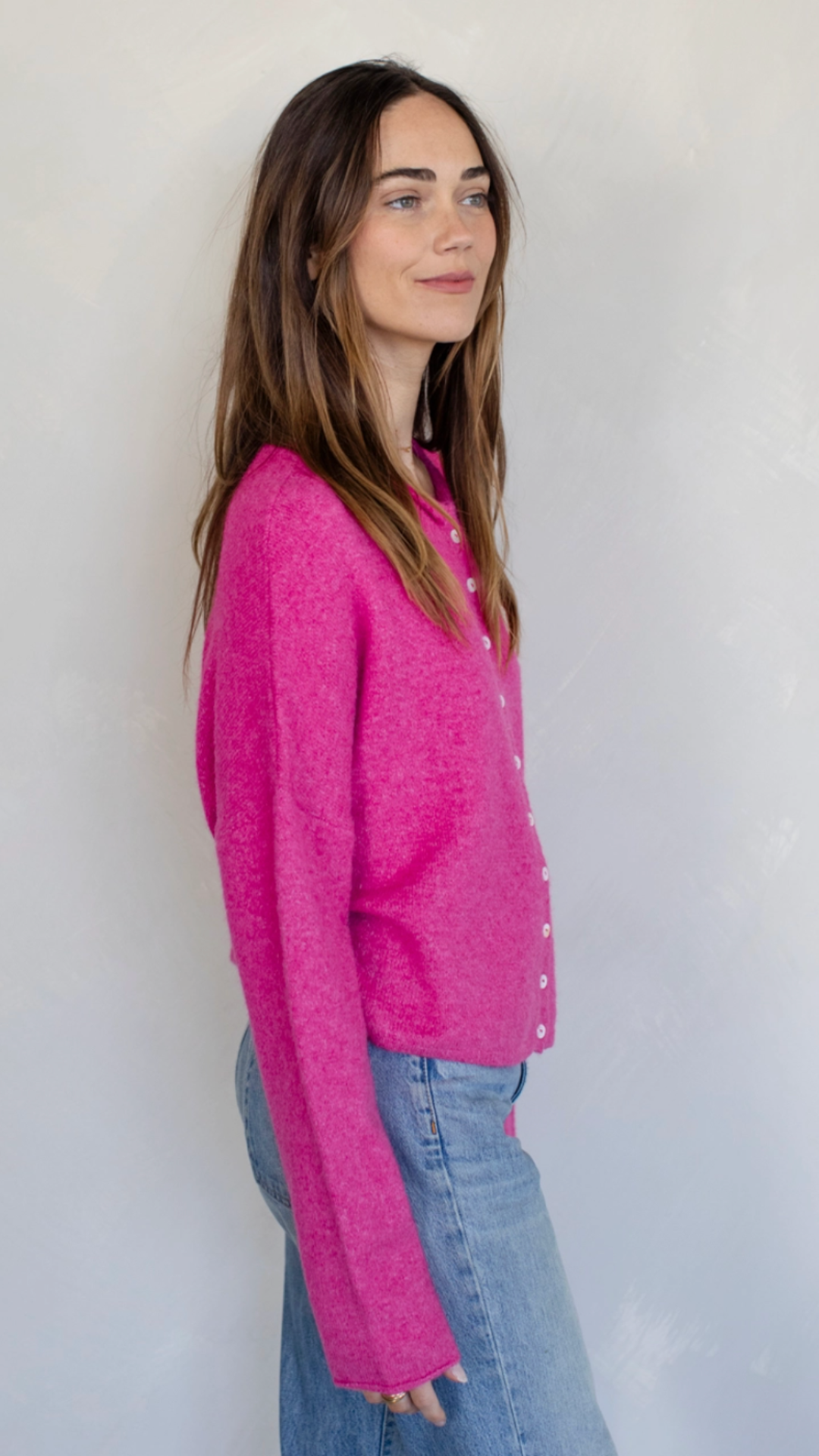 Fuchsia Main Character Sweater Cardigan