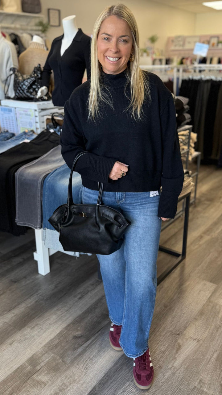 Black Mocked Sweater