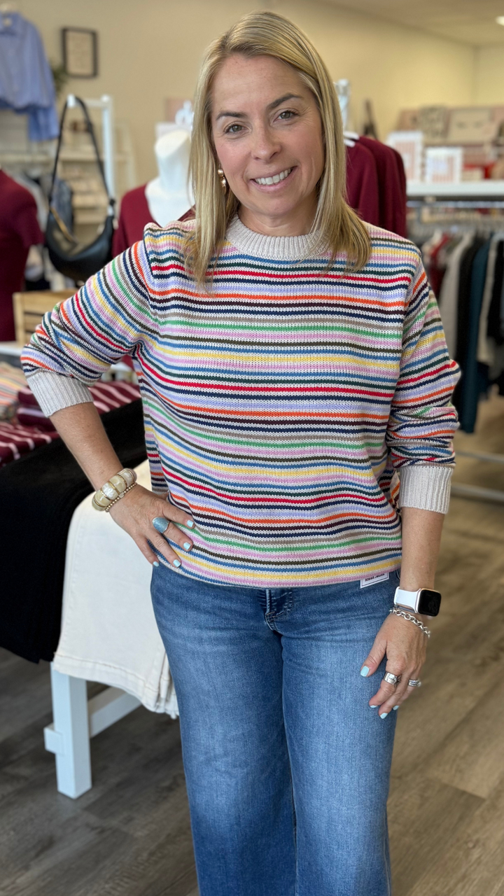 Multi Color Striped Pullover Sweater
