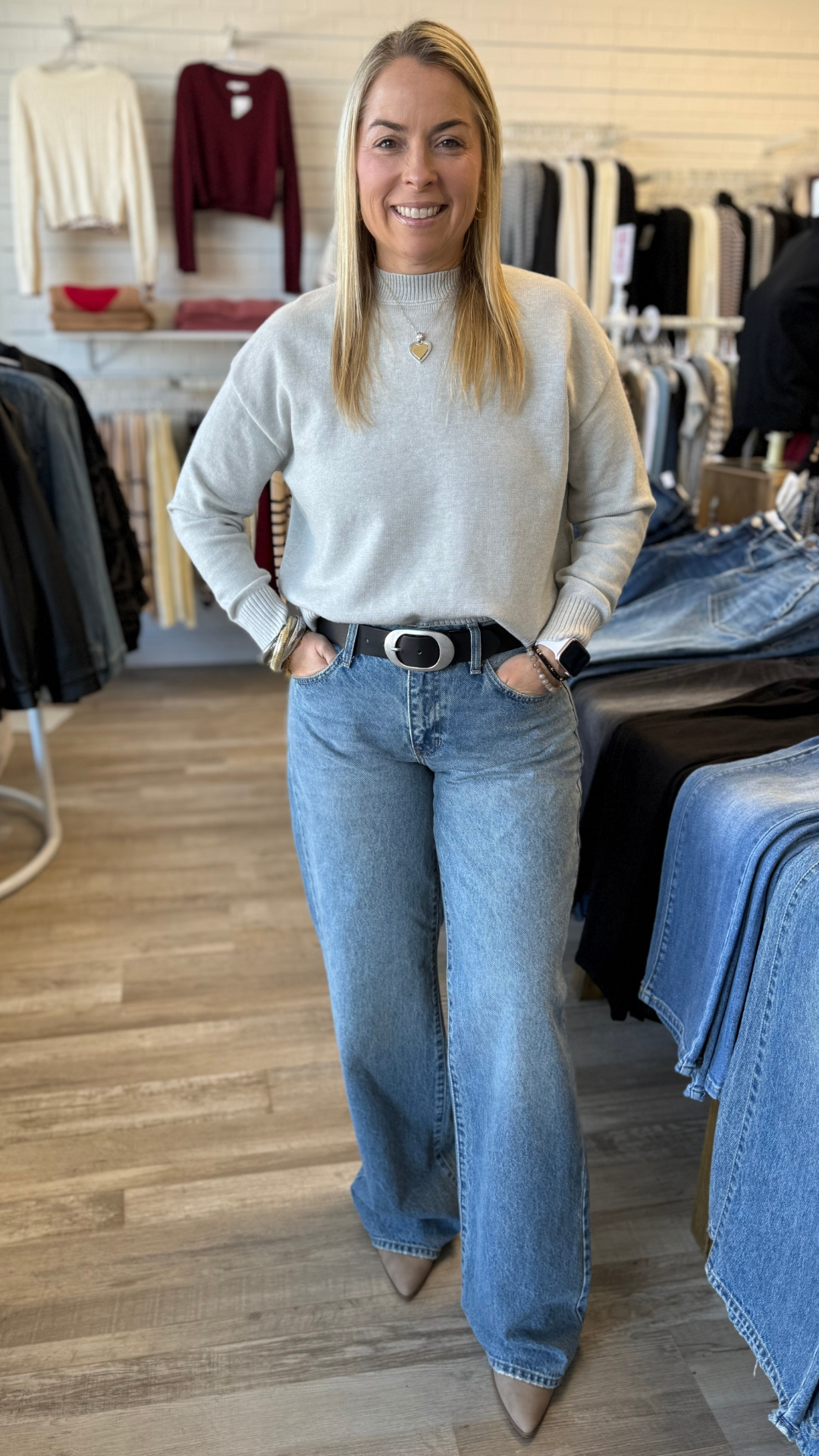 Low Rise Medium Wash Baggy Slouch Jeans