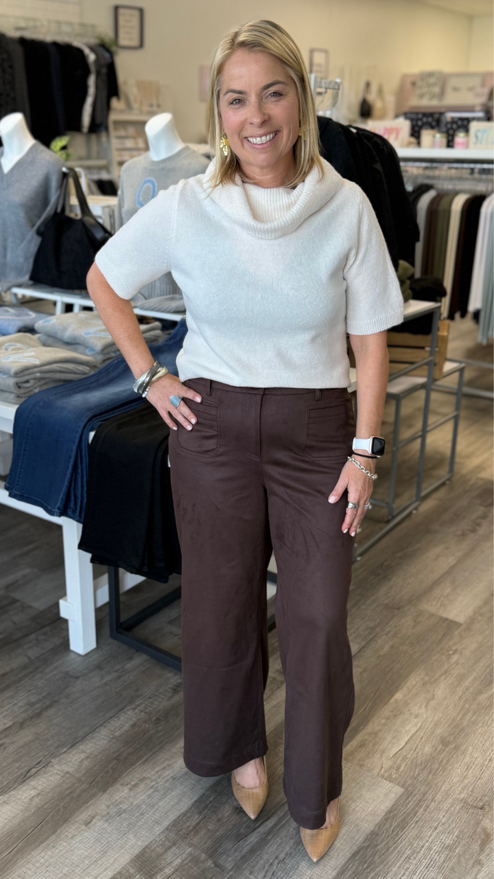 Cream Mockneck Sleeveless Sweater