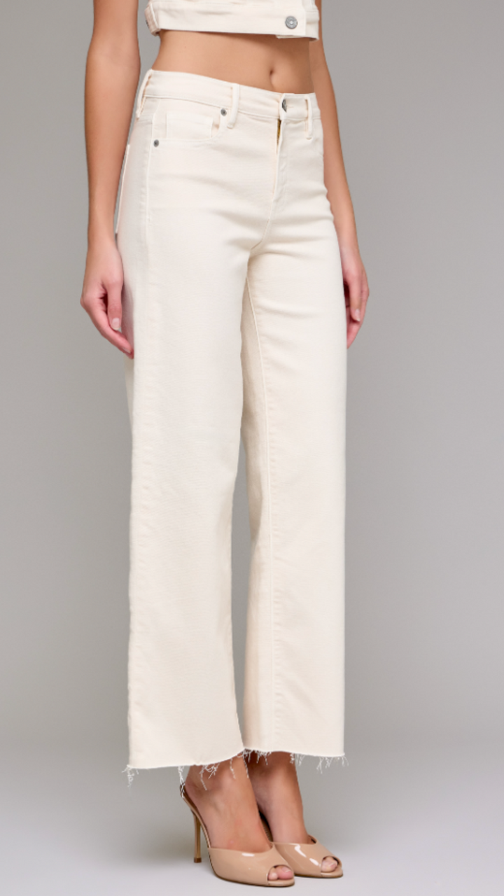LOGAN High Rise Ecru Wash Dad Jeans
