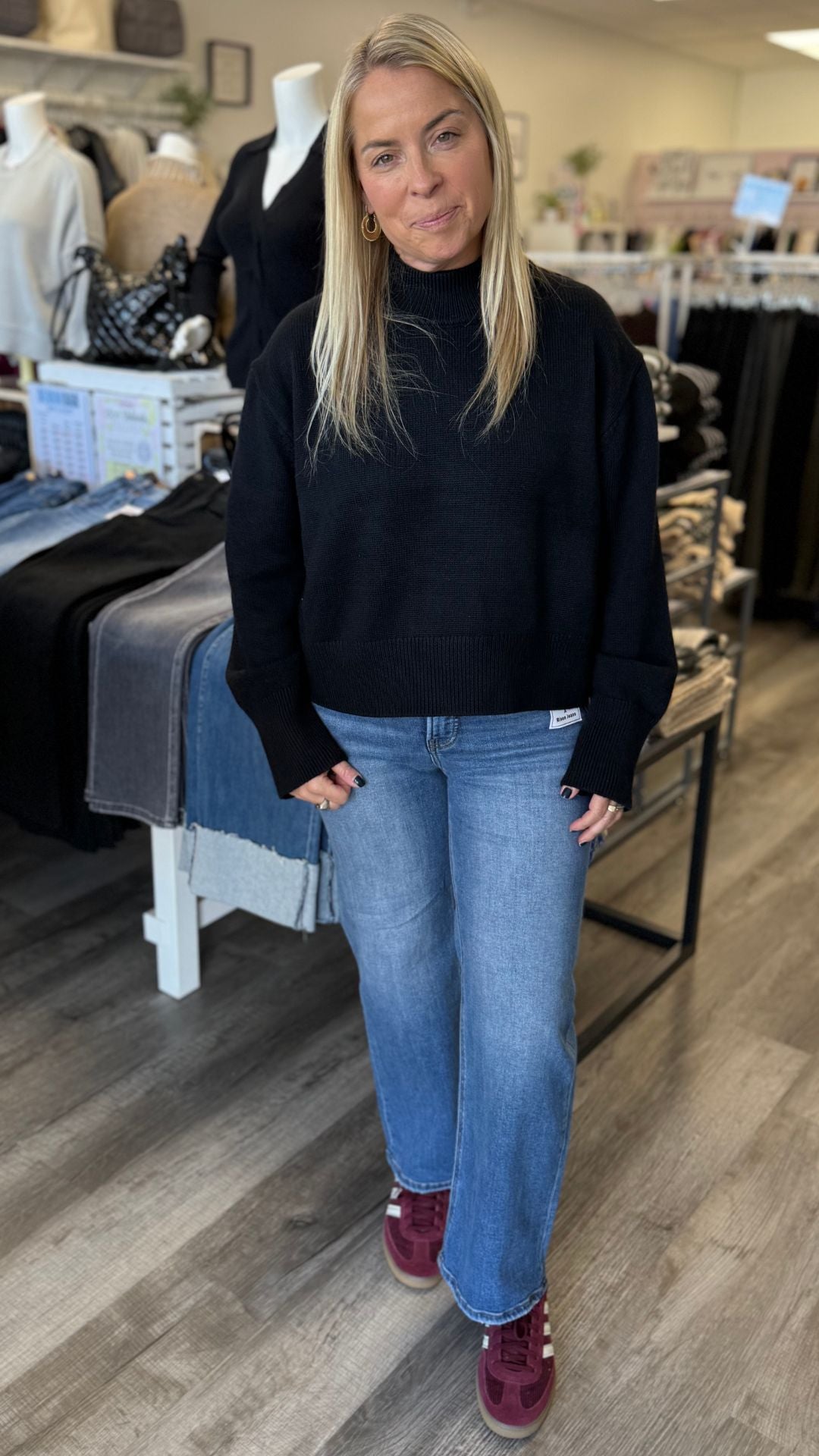 Black Mocked Sweater