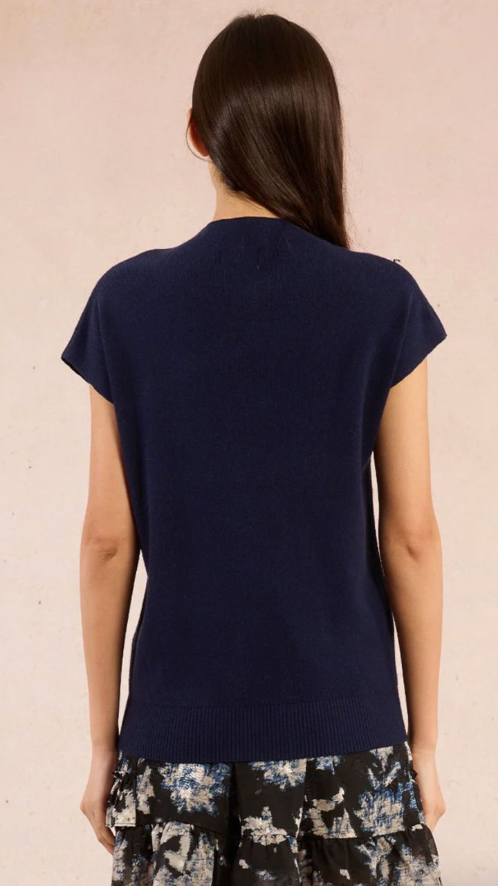 Navy Soft Sweater Knit Top