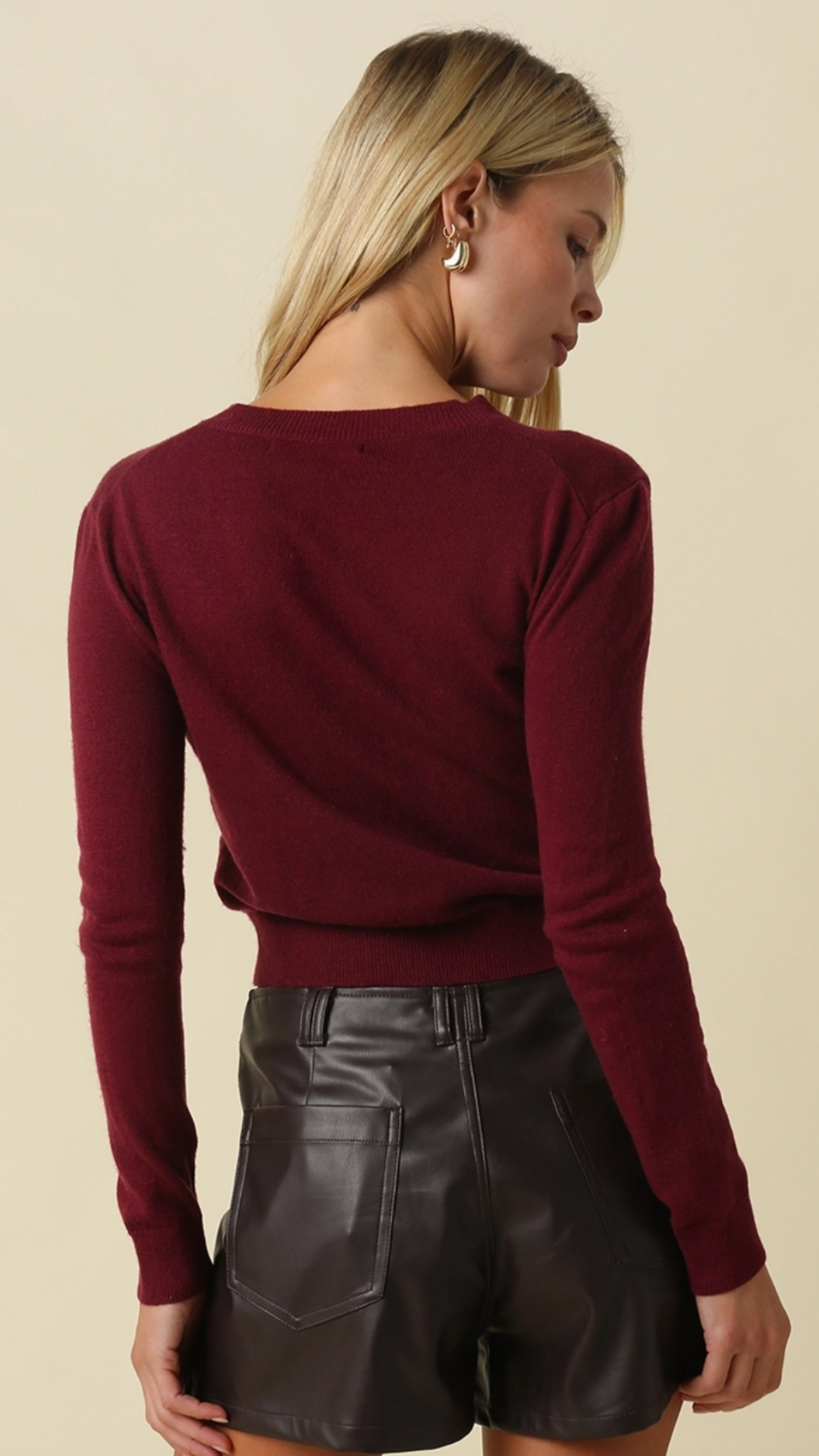 Red Lightweight Crew Neck Sweater