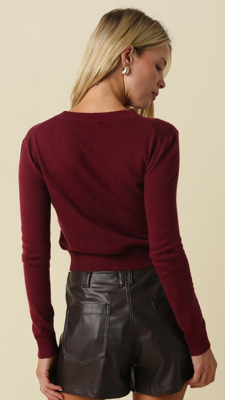 Red Lightweight Crew Neck Sweater