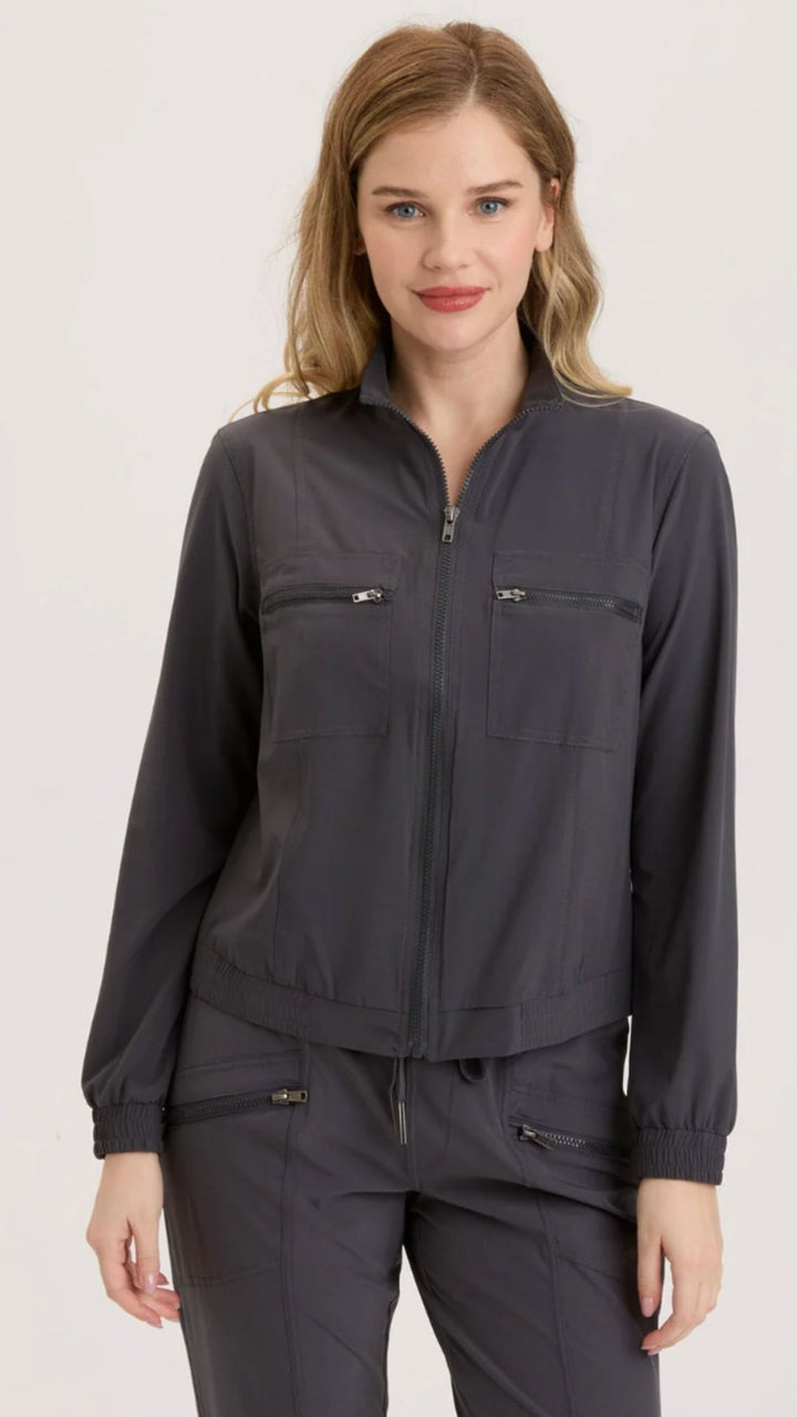 Charcoal Quinn Active Ruched Bomber