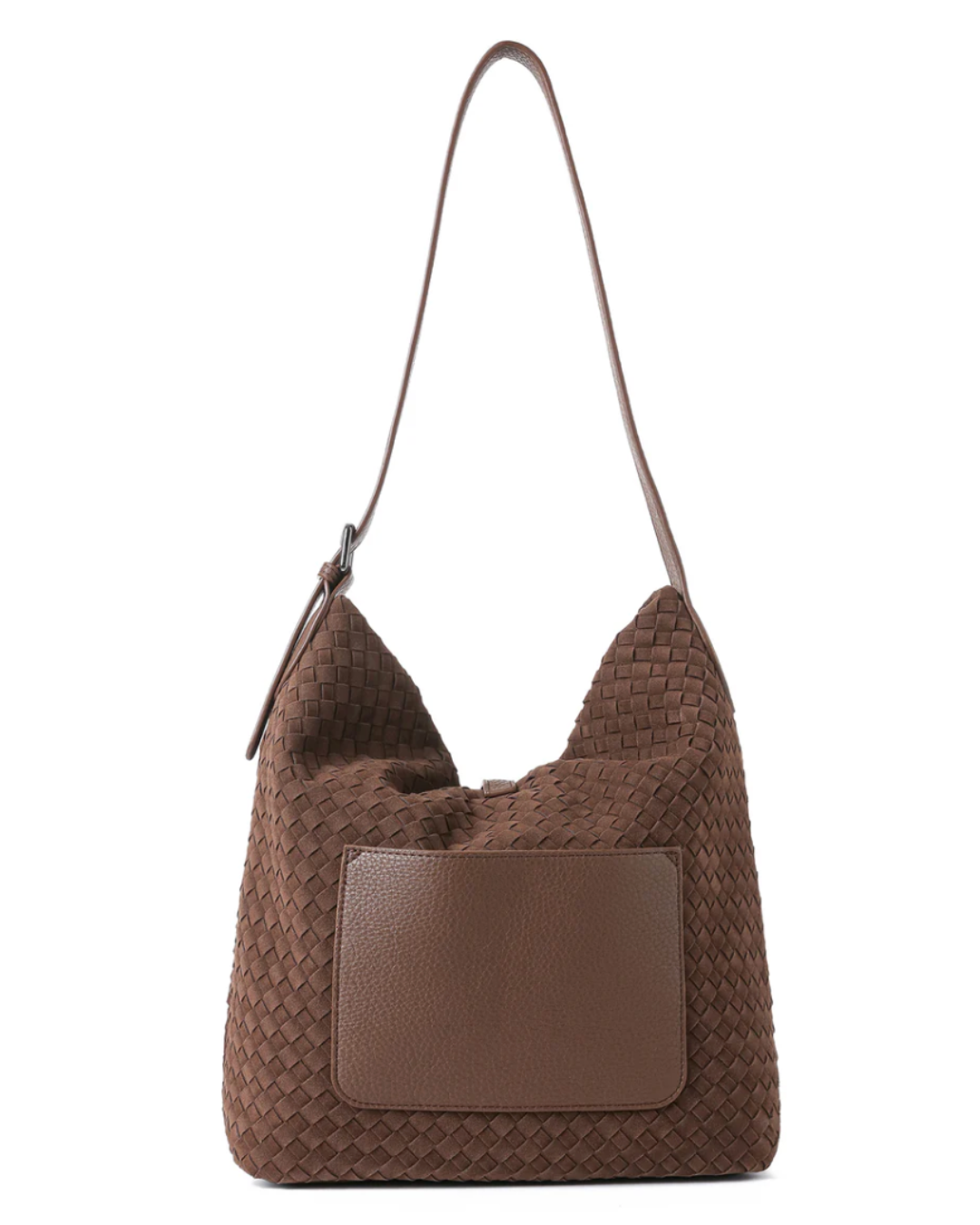Sandy Woven Chocolate Shoulder Bag