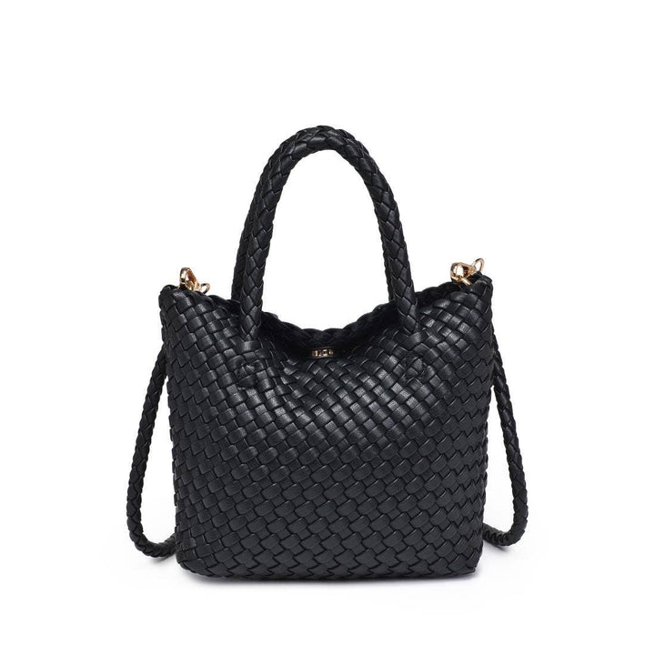 Black Leanna Woven Crossbody