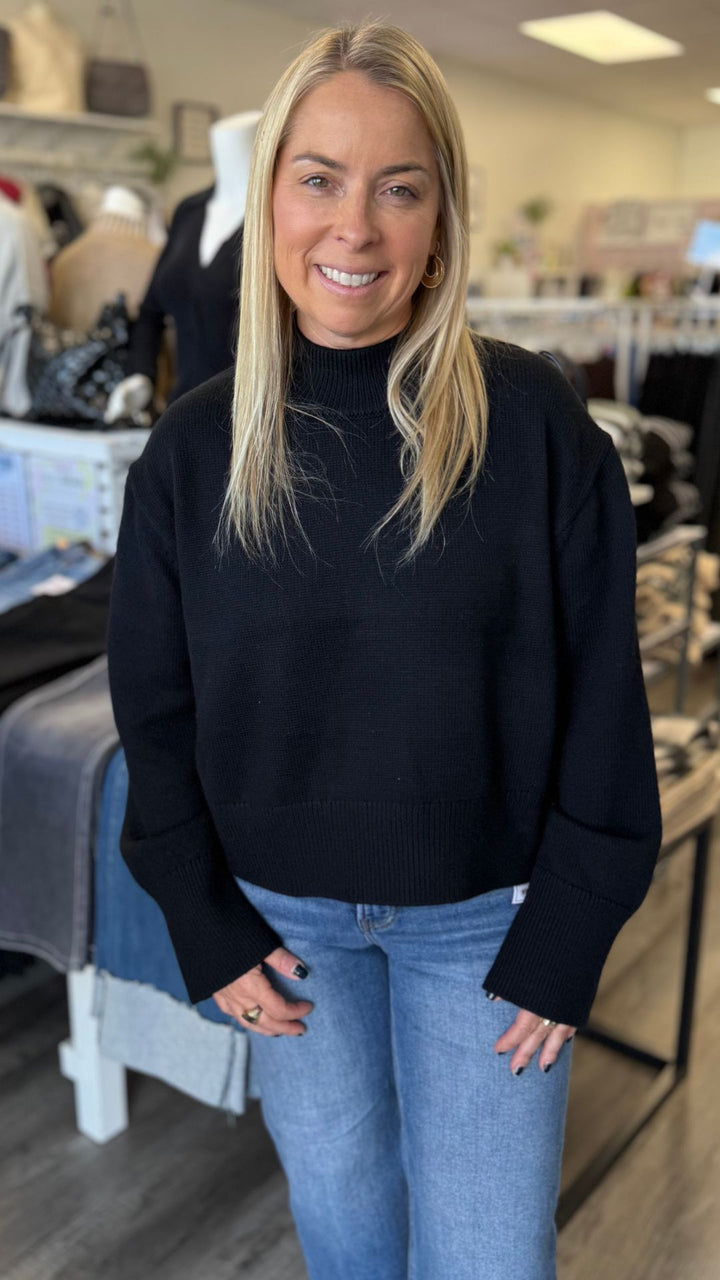 Black Mocked Sweater