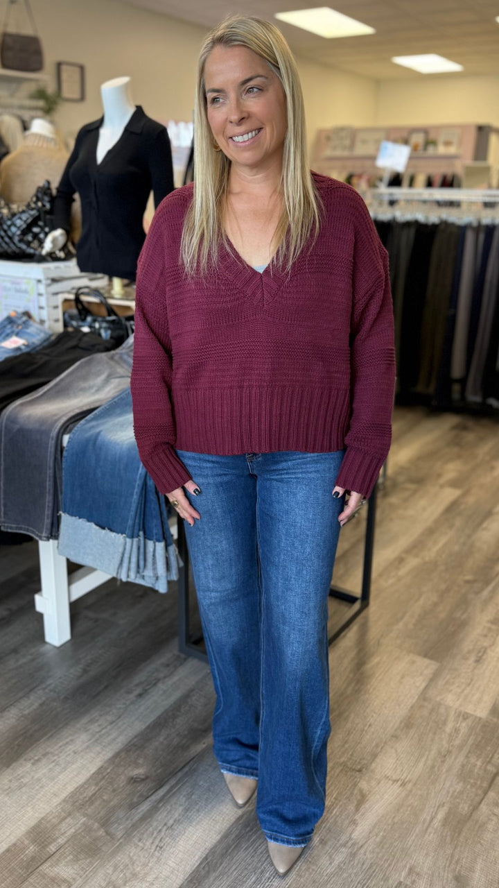 High Rise Dark Wash Full Length Straight Jeans