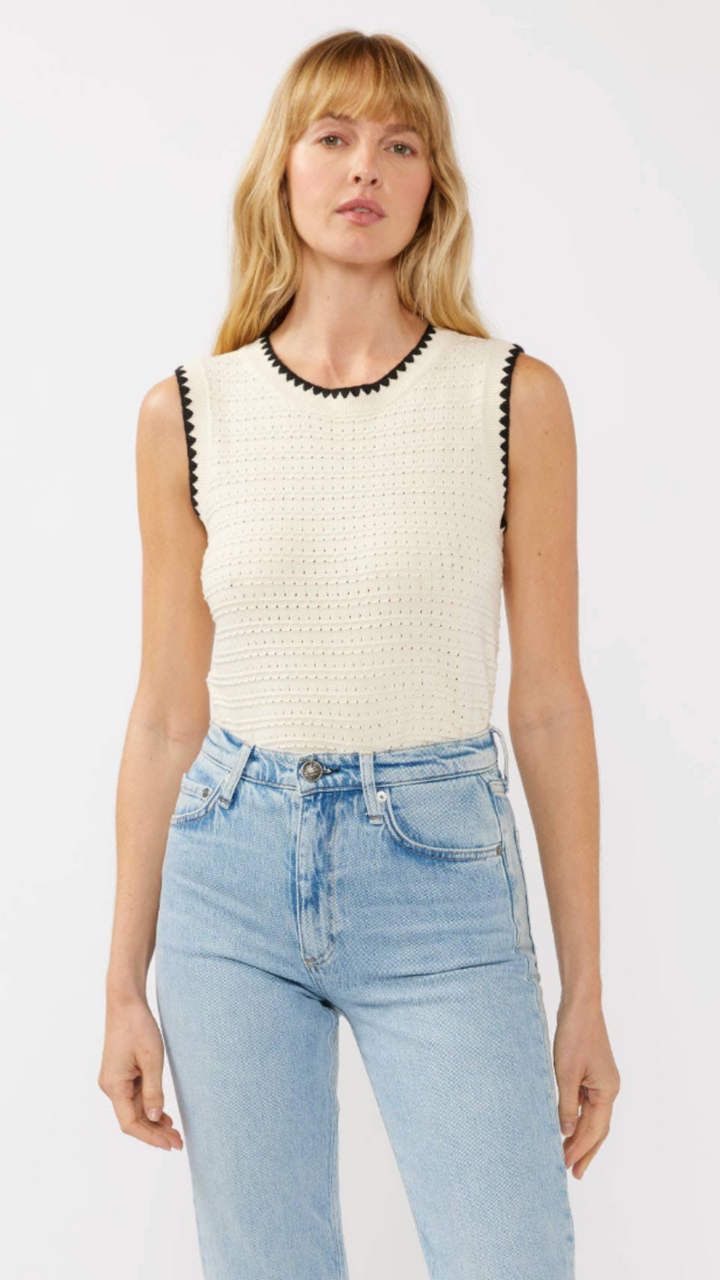 Chain Link Crewneck Tank Sweater Top