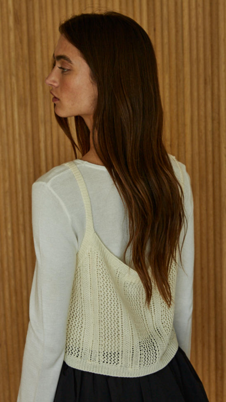 Knit Sweater Tank Layered Twofer Top