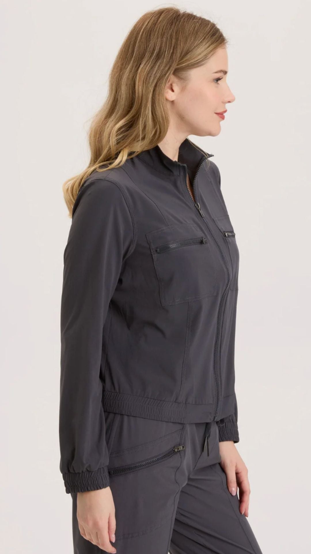 Charcoal Quinn Active Ruched Bomber
