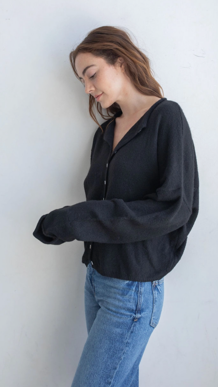 Black Main Character Sweater Cardigan
