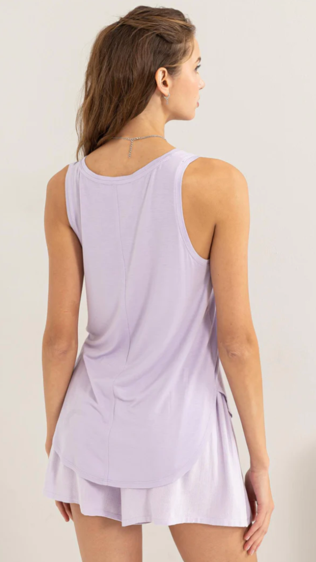 Lavender V Neck Tank