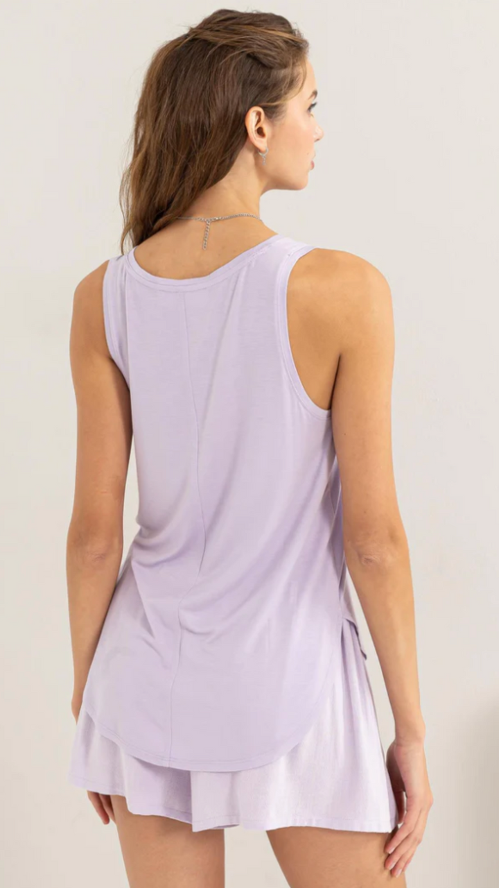 Lavender V Neck Tank