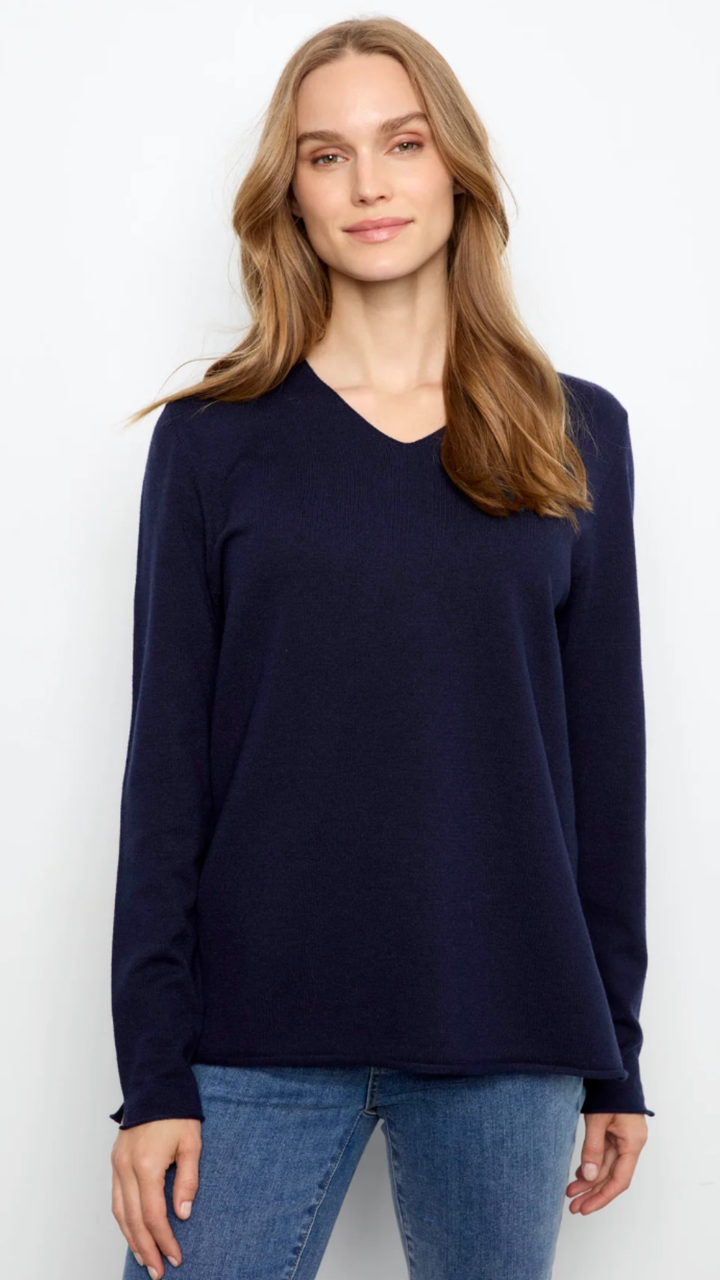 Soft Navy V Neck Sweater