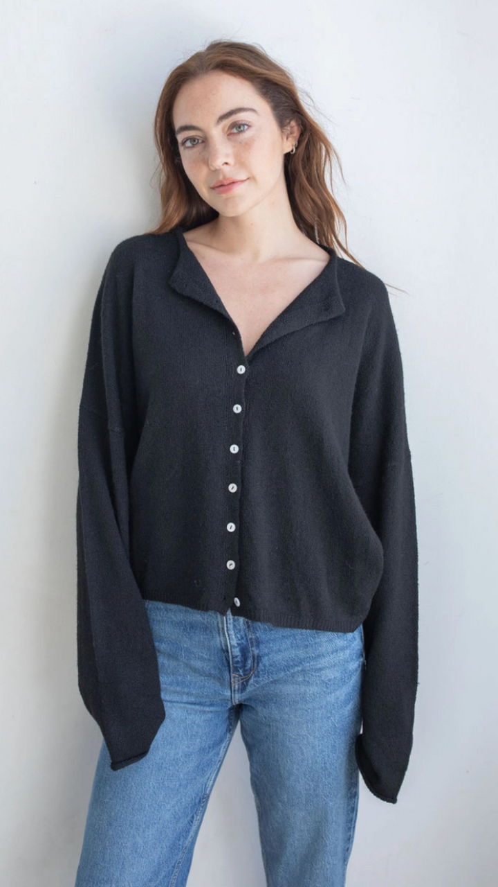 Black Main Character Sweater Cardigan