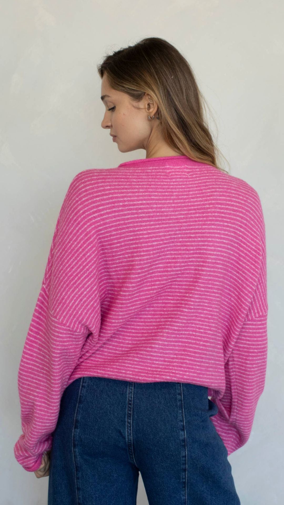 Bubblegum Pin Striped Piper Cardigan