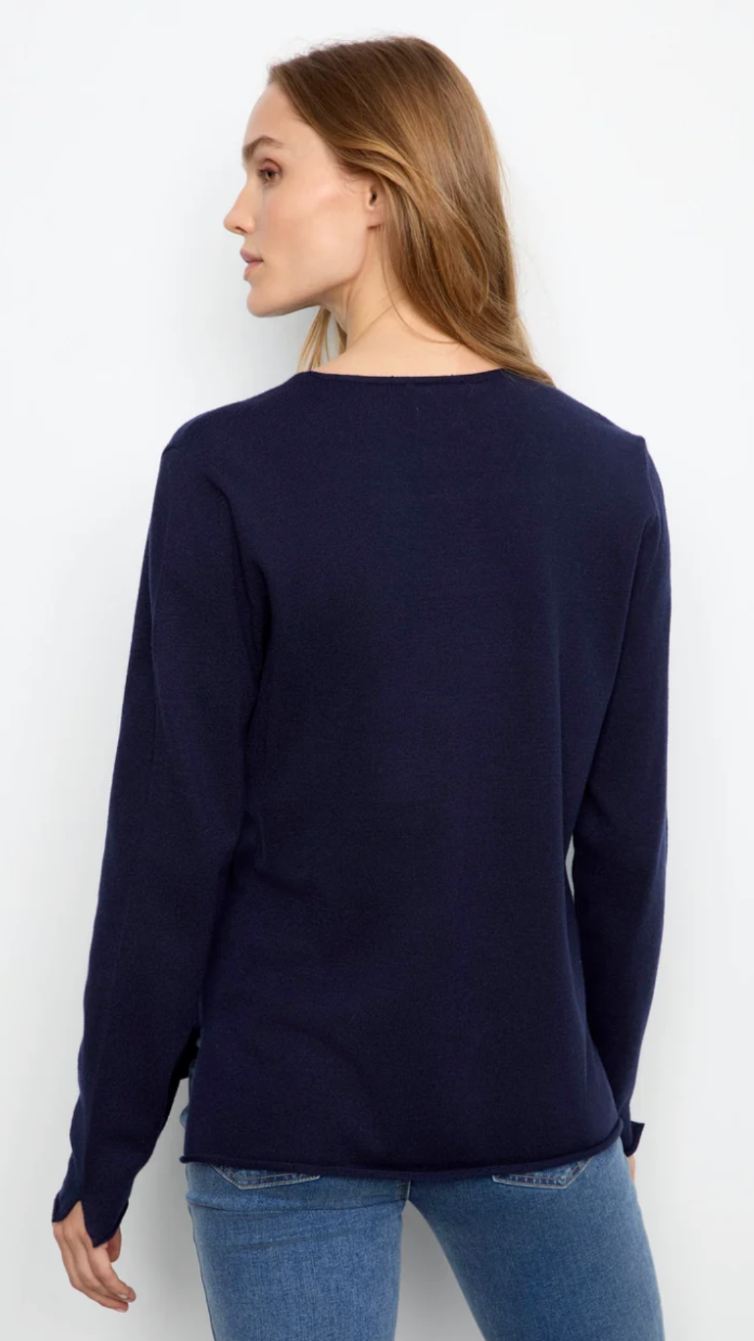 Soft Navy V Neck Sweater